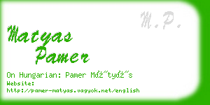 matyas pamer business card